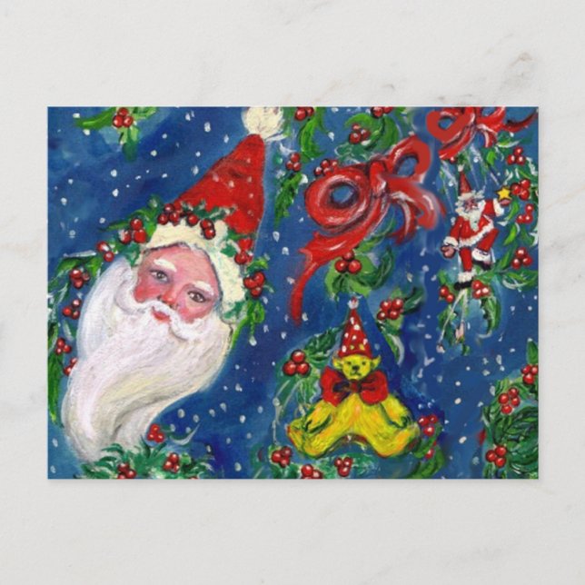 CARTÃO POSTAL DE FESTIVIDADES NATAL NOITE / SANTA CLAUS (Frente)