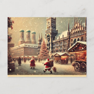 Cartão Postal De Festividades Natal Nostálgico em Munique - Charme das Festas