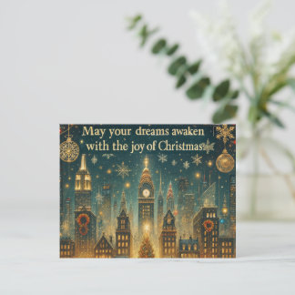 Cartão Postal De Festividades Natal Nostálgico em Nova York - Feriado Icônico