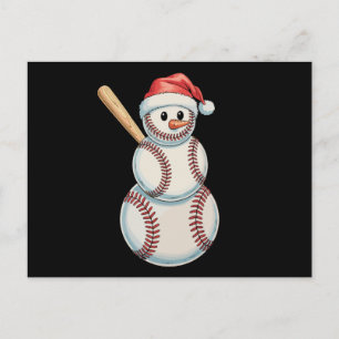 Cartão Postal De Festividades Natal Papai Noel de Beisebol Jogando Esportes Feri