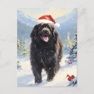 Cartão Postal De Festividades Natal para cães da Terra Nova