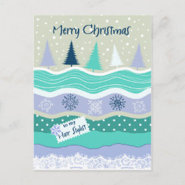 Cartão Postal De Festividades Natal para Flocos de Neve Estilista de Cabelos