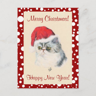 Cartão Postal De Festividades Natal para gatos