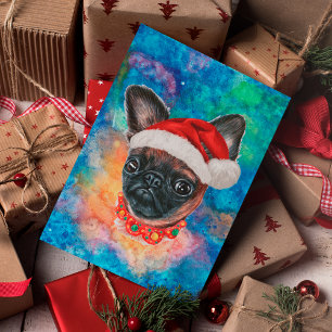 Cartão Postal De Festividades Natal para o Cão de Raça de Bruxelas Griffon