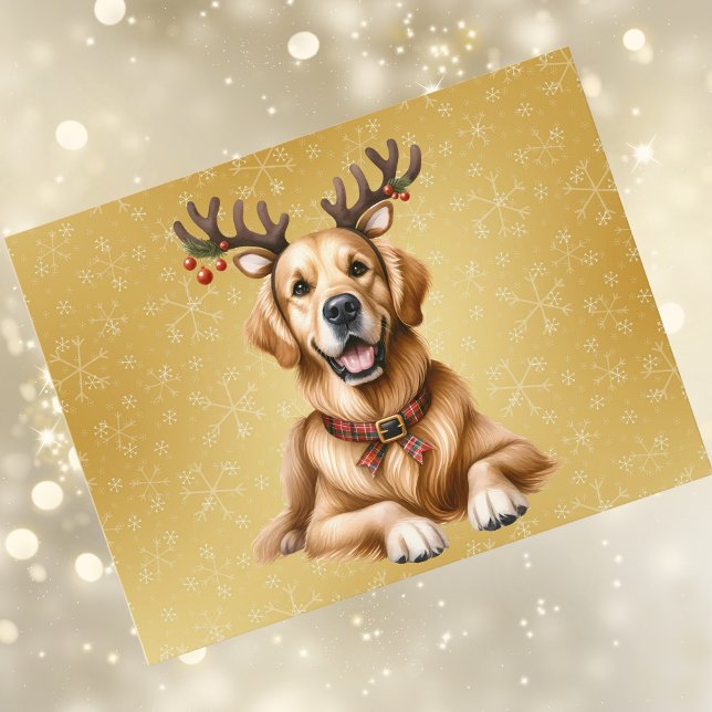 Cartão Postal De Festividades Natal para ouro Retriever (Criador carregado)