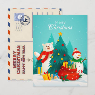Cartão Postal De Festividades Natal Personalizado 2026 Família Férias Personaliz