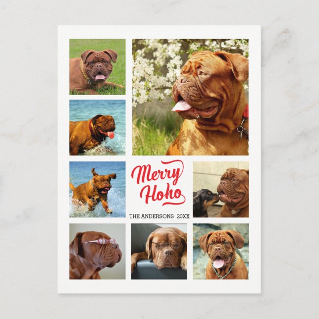 Cartão Postal De Festividades Natal Personalizado ✨ Colagem de Fotos da Família  (Frente)