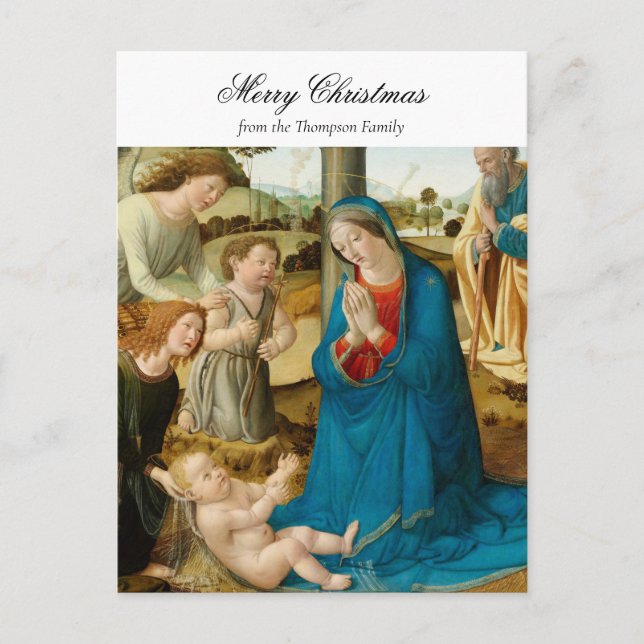 Cartão Postal De Festividades Natal Religioso Bênção Cristã (Frente)