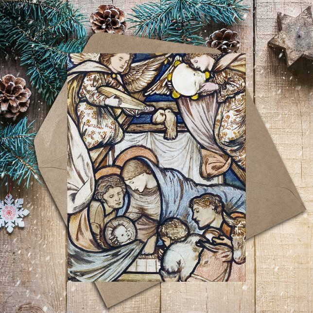 Cartão Postal De Festividades Natal Religioso Cristão Natividade Burne-Jones (Religious Christian Catholic Christmas Nativity Scene by Burne-Jones Vintage Holiday Postcard)