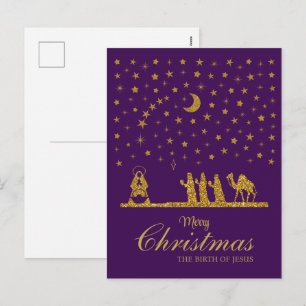 Cartão Postal De Festividades Natal Religioso, Nascimento de Jesus, Três Reis