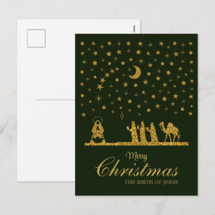 Cartão Postal De Festividades Natal Religioso, Nascimento de Jesus, Três Reis