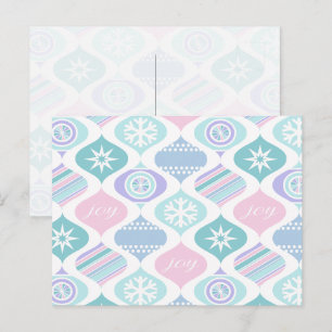 Cartão Postal De Festividades Natal Retro Inverno Pastel