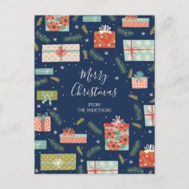 Cartão Postal De Festividades Natal retrógrado colorido