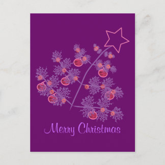 Cartão Postal De Festividades Natal roxo
