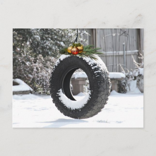 Cartão Postal De Festividades Natal rural (Frente)