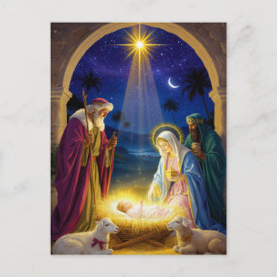 Cartão Postal De Festividades Natal Sagrado Natividade
