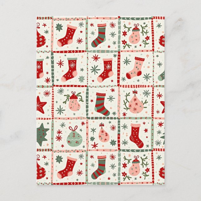 Cartão Postal De Festividades Natal Tartan (Frente)