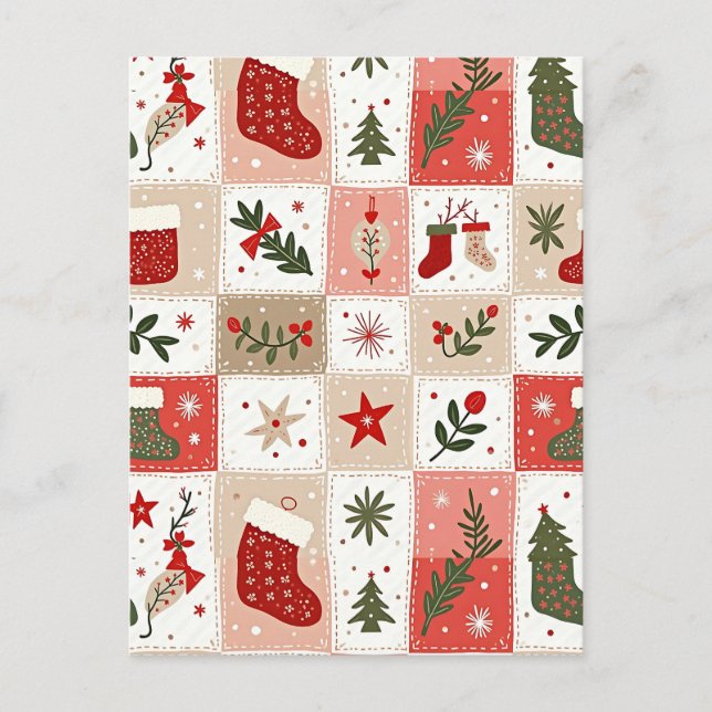 Cartão Postal De Festividades Natal Tartan (Frente)