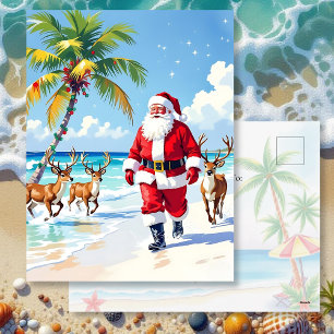 Cartão Postal De Festividades Natal Tropical Personalizado