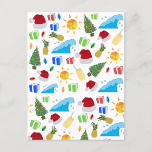 Cartão Postal De Festividades Natal Verão Praia Feriado