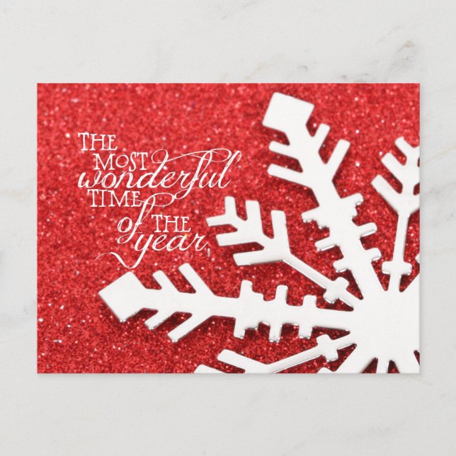 Cartão Postal De Festividades Natal Vermelho do Ano Mais Maravilhoso (Frente)