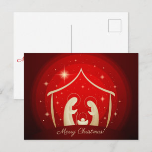 Cartão Postal De Festividades Natal Vermelho Feliz Natal