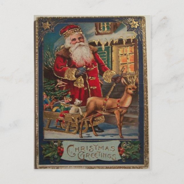 Cartão Postal De Festividades Natal vintage (Frente)