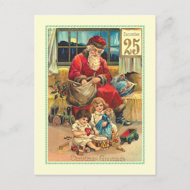 Cartão Postal De Festividades Natal vintage (Frente)