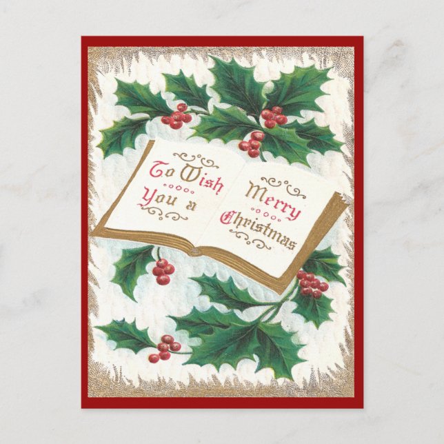 Cartão Postal De Festividades Natal vintage (Frente)