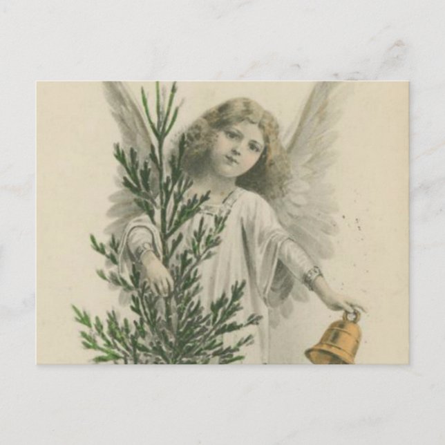 Cartão Postal De Festividades Natal vintage Angel (Frente)