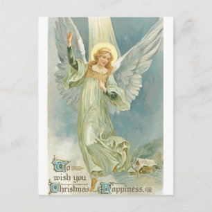 Cartão Postal De Festividades Natal vintage Angel