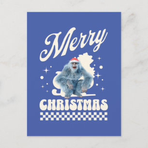 Cartão Postal De Festividades Natal Yeti Divertido Humor de Férias