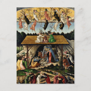 Cartão Postal De Festividades Natividade Mística de Botticelli