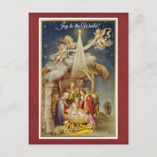 Cartão Postal De Festividades Natividade Natalina Clássica Religiosa Vintage