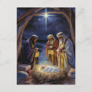 Cartão Postal De Festividades Natividade Tradicional dos Três Reis Magos