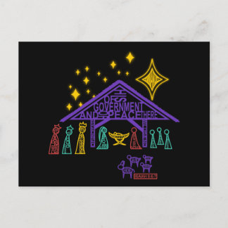 Cartão Postal De Festividades Nativity Scene - Isaiah 9:6-7 Christmas