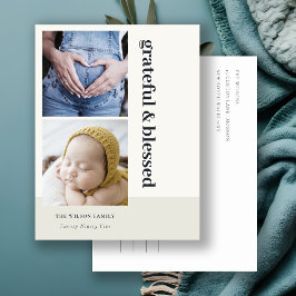 Cartão Postal De Festividades Negrito Mínimo 2 Foto Preto Grade Grato & Bendito