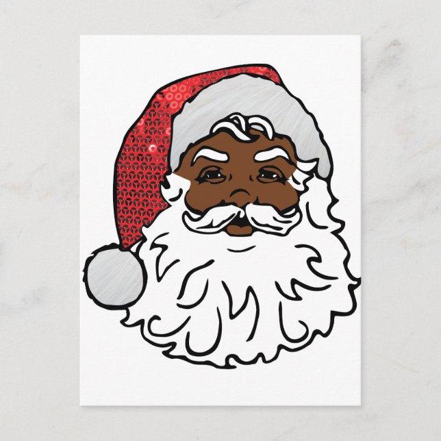 Cartão Postal De Festividades negro santa claus (Frente)