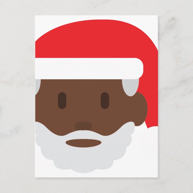 Cartão Postal De Festividades negro santa claus emoji (Frente)