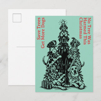 Cartão Postal De Festividades Nenhuma árvore foi prejudicada Grande Dane Natal