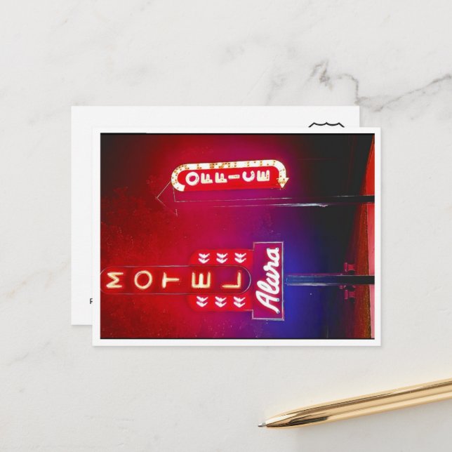 Cartão Postal De Festividades Neon Park Rt 66 Motel (Frente/Verso In Situ)