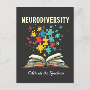 Cartão Postal De Festividades Neurodiversidade celebra o Autismo do Livro do Esp