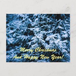 Cartão Postal De Festividades Nevasca Árvore de Natal de Inverno