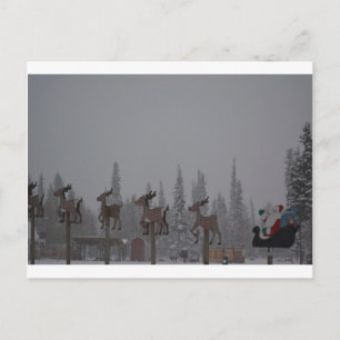 Cartão Postal De Festividades Nevasca Neve Floco de Neve Congelado Gelo Papai No