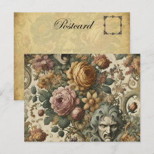 Cartão Postal De Festividades Nevoeiro cerebral - Floral gótico