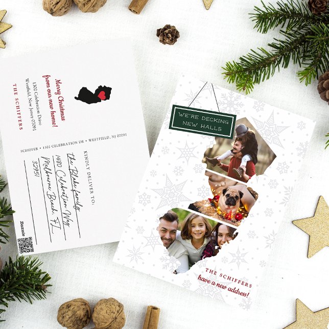 Cartão Postal De Festividades New Jersey Holiday Moving Announcement Postcard (Criador carregado)