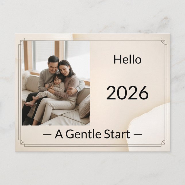 Cartão Postal De Festividades New Year Family Photo Card (Frente)