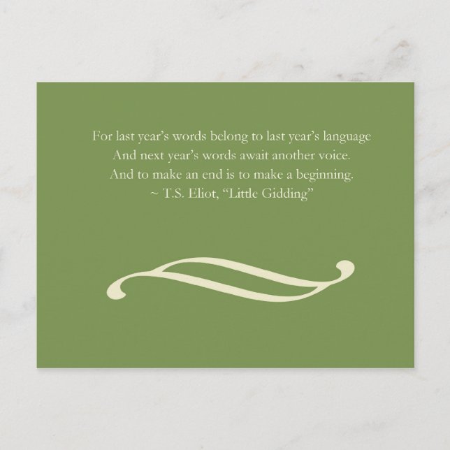 Cartão Postal De Festividades New Year's Greeting | Postcard (Frente)