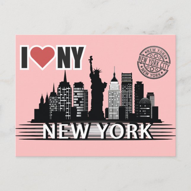 Cartão Postal De Festividades New York Postkarte – Skyline & Big Apple Motiv (Frente)