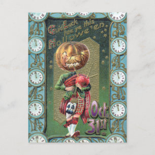 Cartão Postal De Festividades No início dos anos 1900, saudações Vintage Hallowe